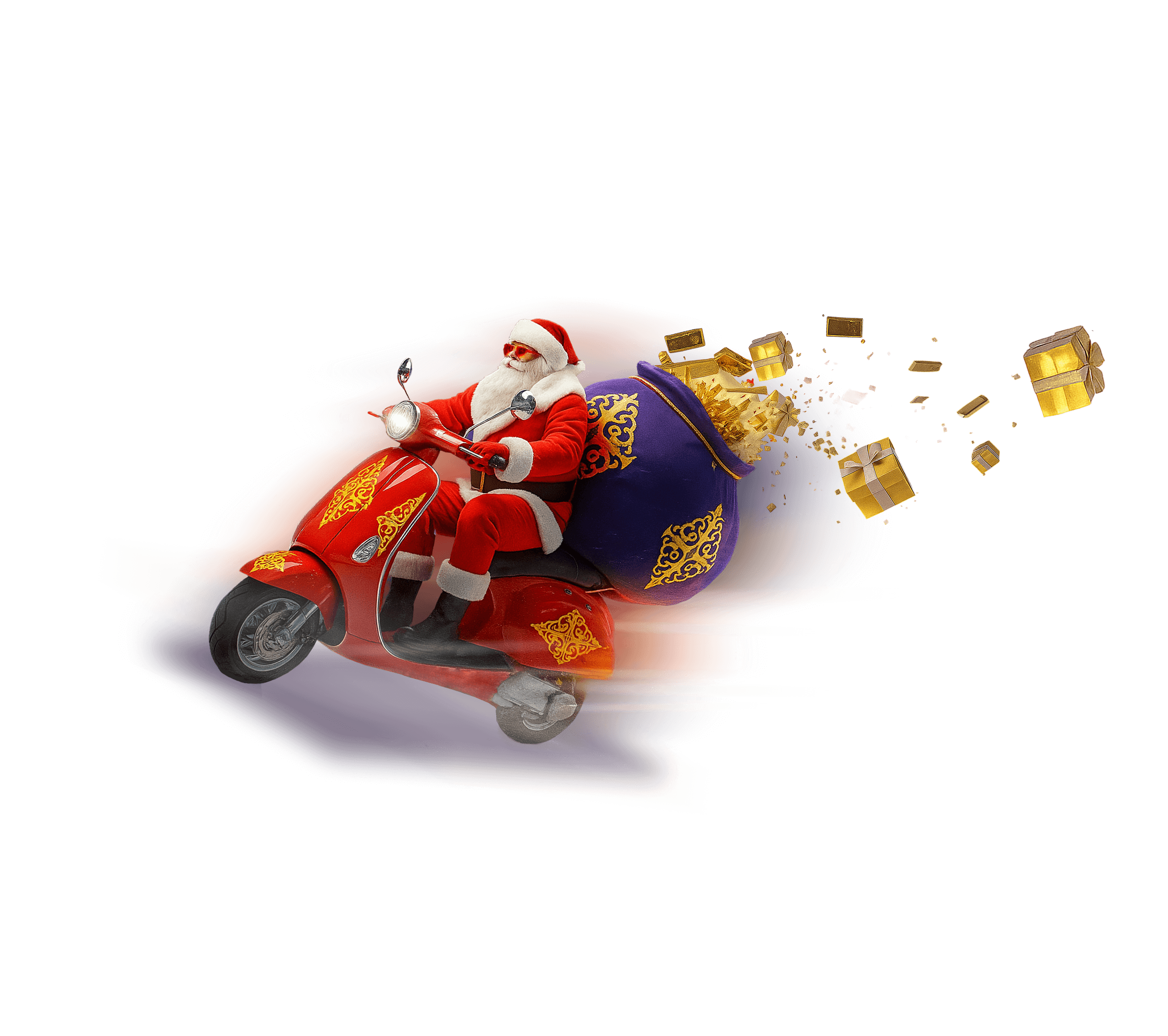 Санта на реактивных санях